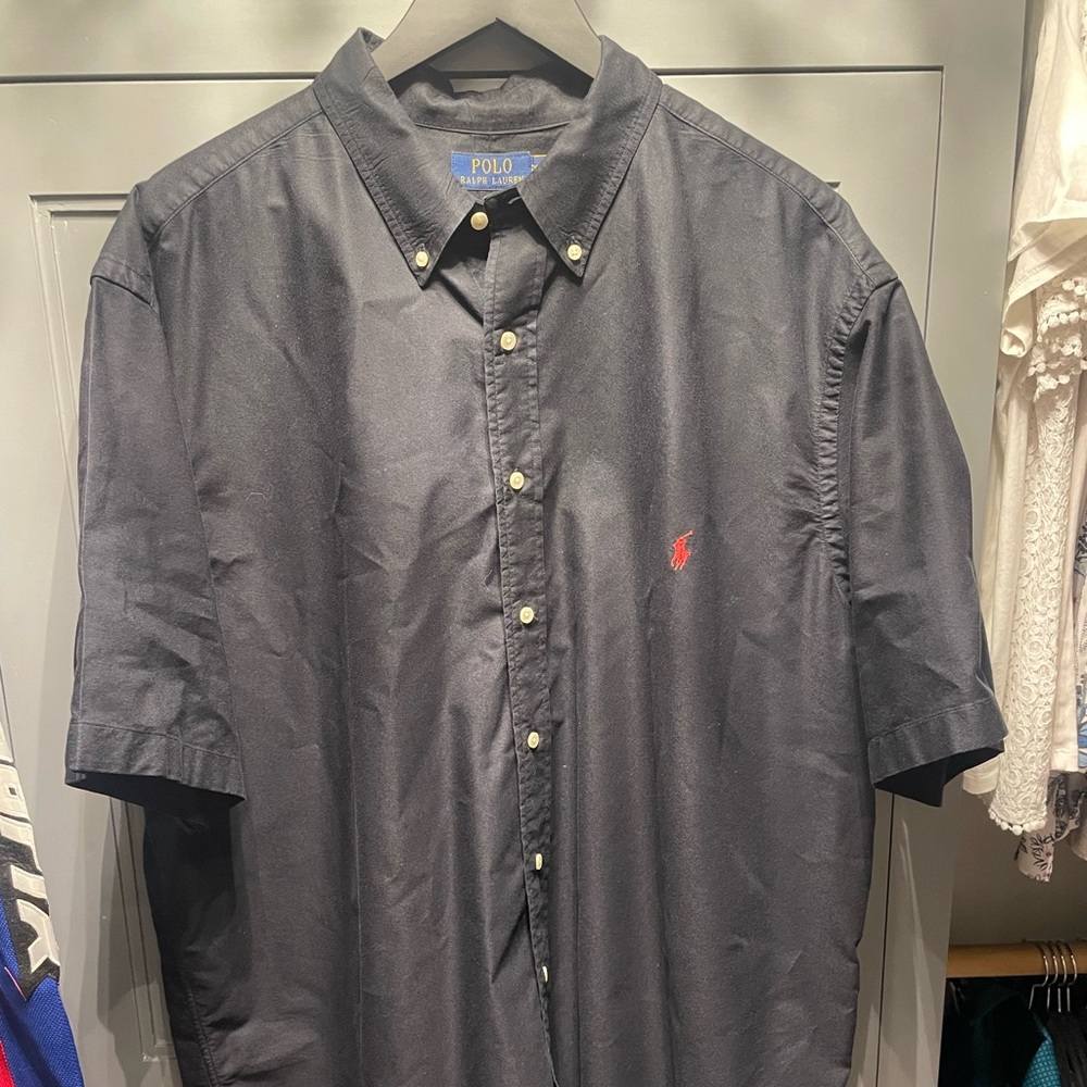 Black button-down Ralph Lauren short sleeve, 2XB